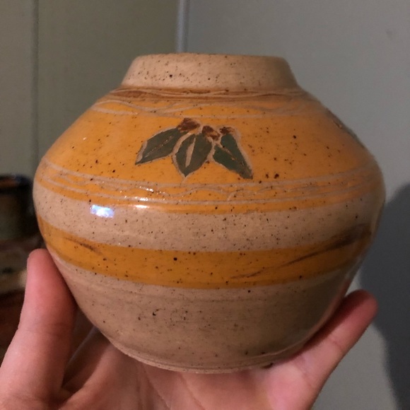 Vintage Signed Studio Pottery Boho Neutral - Picture 2 of 4